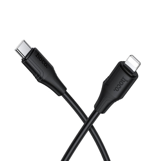 Cable de Datos y Carga USB-C - Lightning HOCO X124, 27W, 1m, Negro