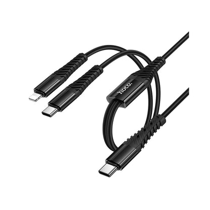 Cable de Carga USB-C - Lightning / USB-C HOCO X123, 10W, 1m, Negro