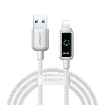Cable de Datos y Carga USB-A - Lightning Joyroom S-A55 StarFlight Display, 18W, 1.2m, Blanco