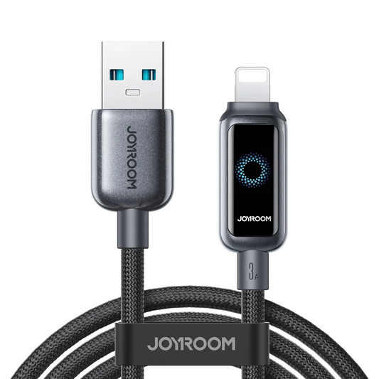 Cable de Datos y Carga USB-A - Lightning Joyroom S-A55 StarFlight Display, 18W, 1.2m, Negro