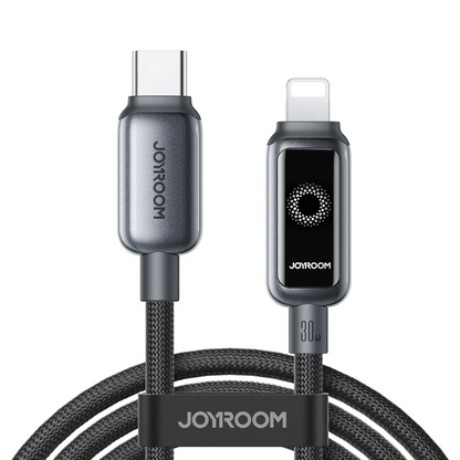 Cable de Datos y Carga USB-C - Lightning Joyroom S-A55 StarFlight Display, 30W, 1.2m, Negro