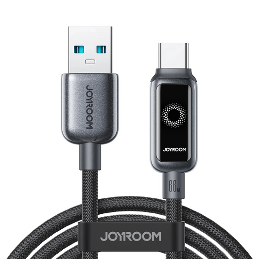 Cable de Datos y Carga USB-A - USB-C Joyroom S-A55 StarFlight Display, 66W, 1.2m, Negro