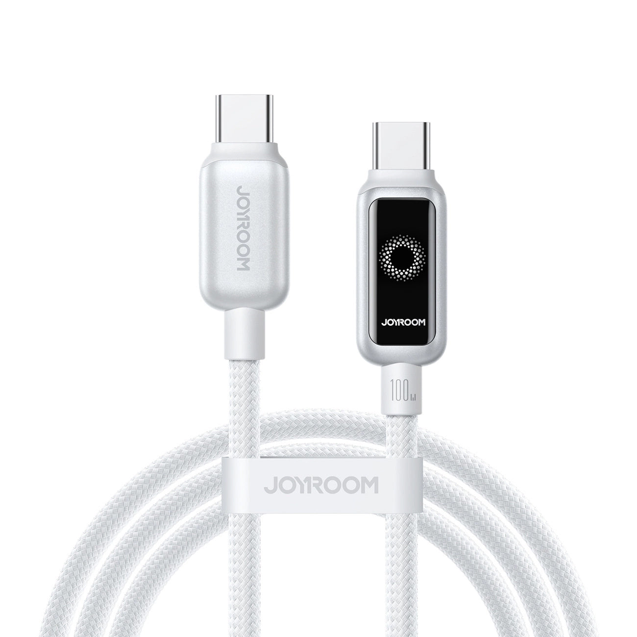 USB-C Data and Charging Cable - USB-C Joyroom S-A55 StarFlight Display, 100W, 1.2m, White