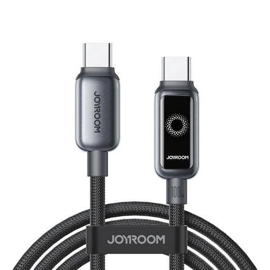 Cable de Datos y Carga USB-C - USB-C Joyroom S-A55 StarFlight Display, 100W, 1.2m, Negro