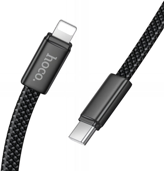 Cable de Datos y Carga USB-C - Lightning HOCO X125, 30W, 1m, Negro