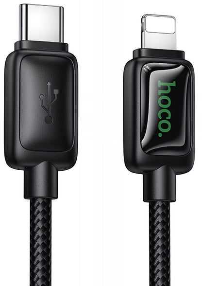 Cable de Datos y Carga USB-C - Lightning HOCO U146, 30W, 1.2m, Negro