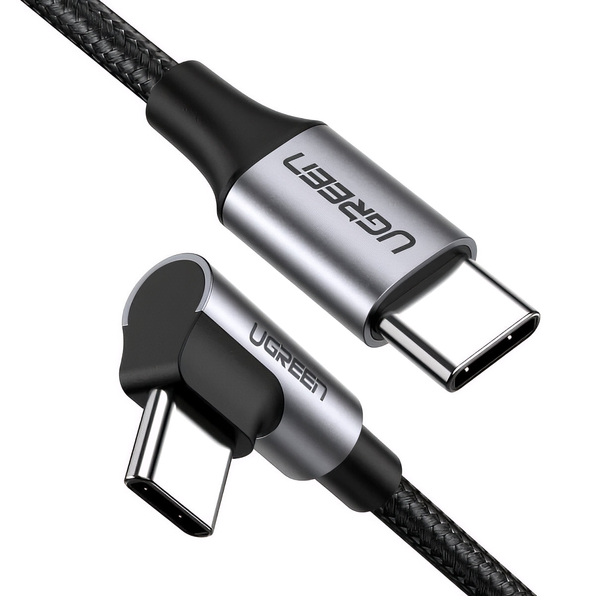 Cable de Datos y Carga USB-C - USB-C UGREEN US255 Angled, 60W, 3m, Gris