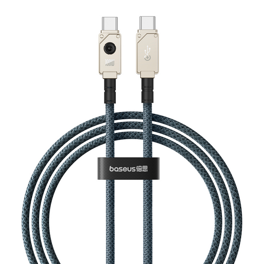 Cable de Datos y Carga USB-C - USB-C Baseus Unbreakable, 100W, 2m, Blanco P10355800221-01