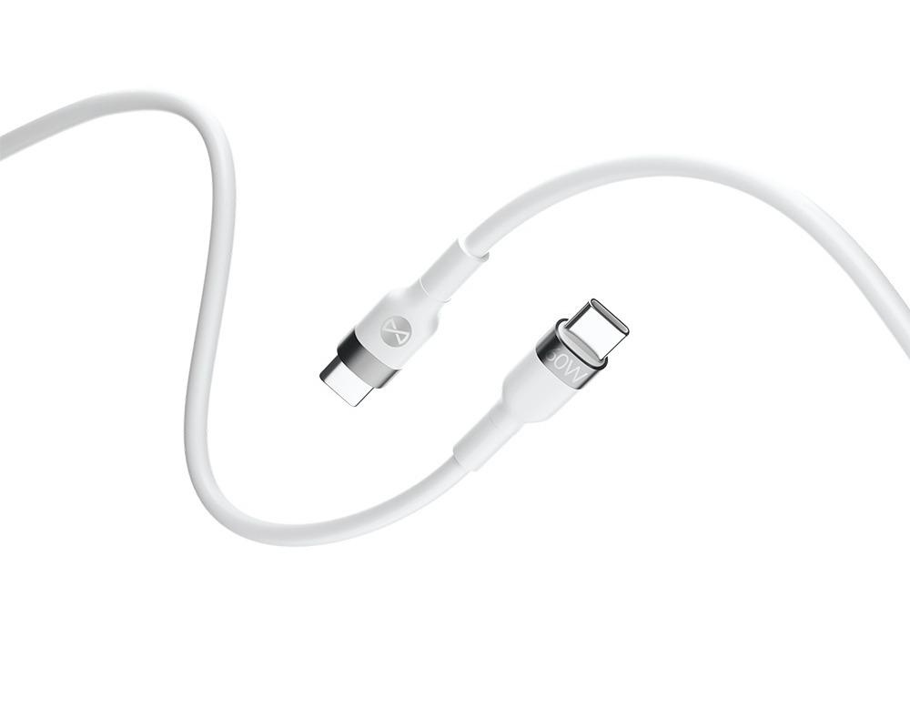 Cable de Datos y Carga USB-C - USB-C Forever Flexible, 60W, 2m, Blanco