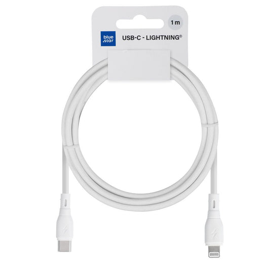 Cable de Datos y Carga USB-C - Lightning Blue Star Eco, 27W, 1m, Blanco