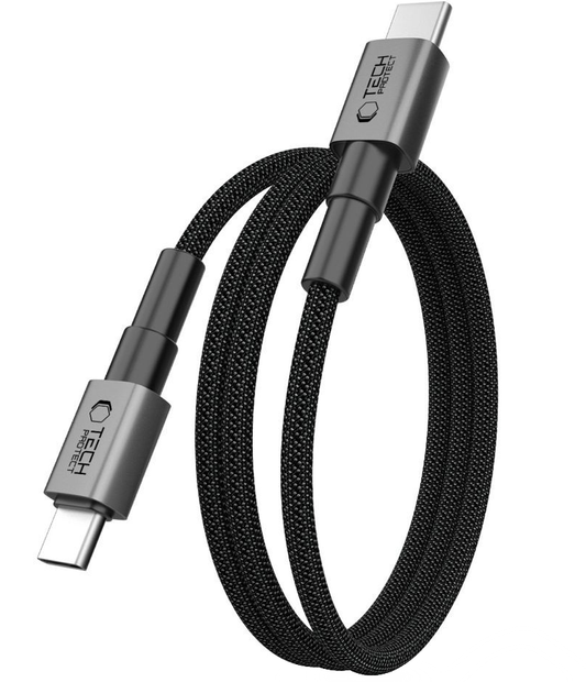 USB-C Data and Charging Cable - USB-C Tech-Protect Ultraboost DNA MagTwist, 100W, 1m, Gray
