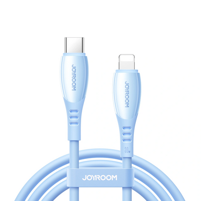 Cable de Datos y Carga USB-C - Lightning Joyroom S-A59 Vibrant, 30W, 1.2m, Azul