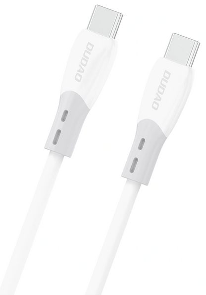 Cable de Datos y Carga USB-C - USB-C Dudao L25SC, 60W, 1m, Blanco