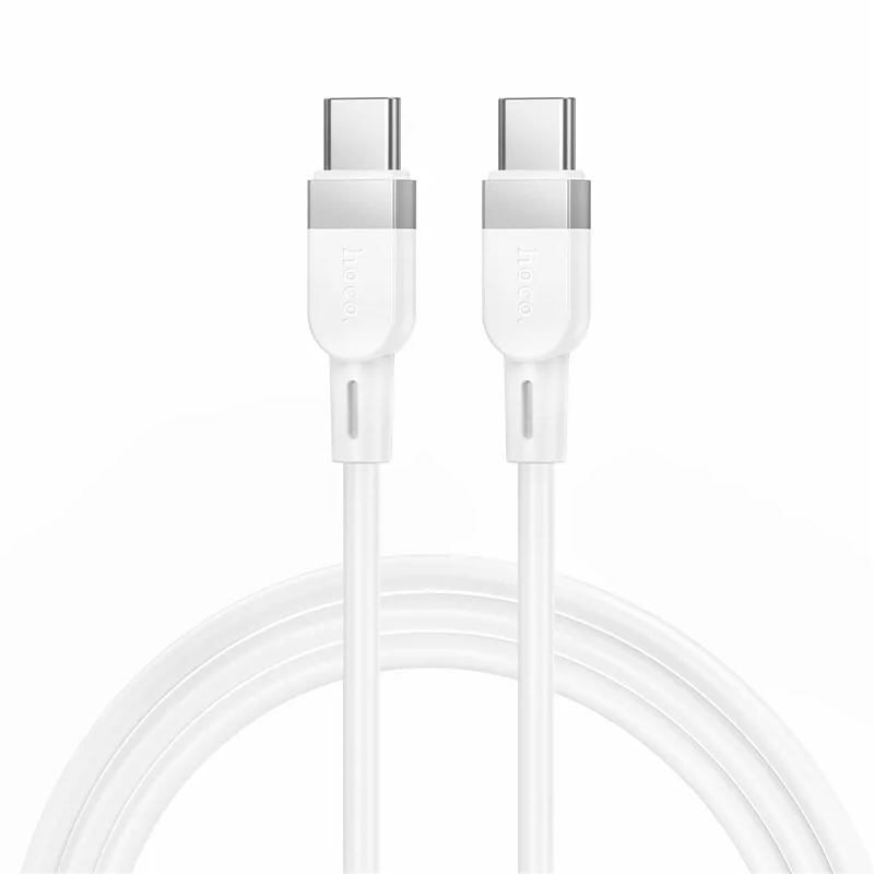 Cable de Datos y Carga USB-C - USB-C HOCO X109, 60W, 1m, Blanco