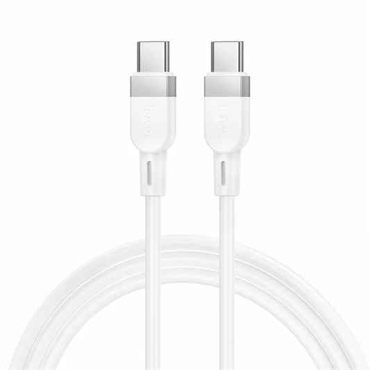 Cable de Datos y Carga USB-C - USB-C HOCO X109, 60W, 1m, Blanco