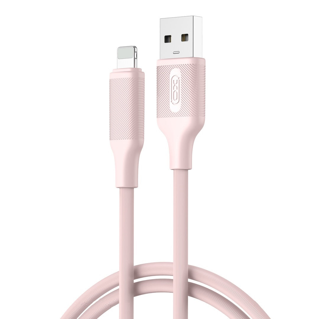 Cable de Datos y Carga USB-A - Lightning XO Design NB265, 12W, 1m, Rosa