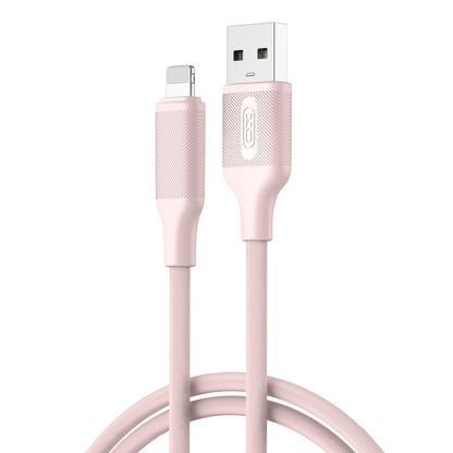 Cable de Datos y Carga USB-A - Lightning XO Design NB265, 12W, 1m, Rosa