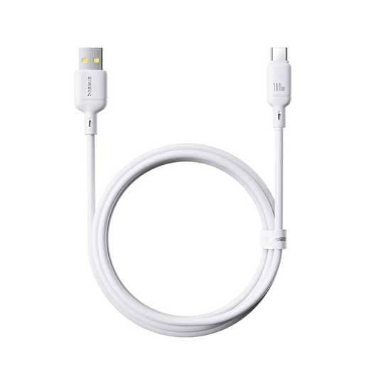 Cable de Datos y Carga USB-A - USB-C Baseus Silky, 100W, 1m, Blanco P10377703213-00
