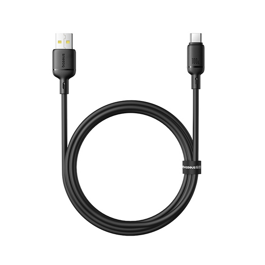 Cable de Datos y Carga USB-A - USB-C Baseus Silky, 100W, 1m, Negro P10377703113-00