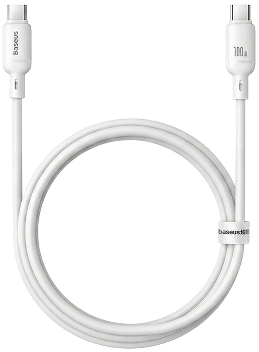 Cable de Datos y Carga USB-C - USB-C Baseus Silky, 100W, 1m, Blanco P10377704213-00