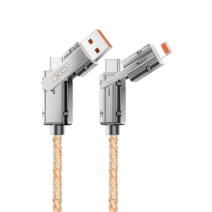 Cable de Datos y Carga USB-C / USB-A - USB-C / Lightning XO Design NB276, 60W, 1m, Gris