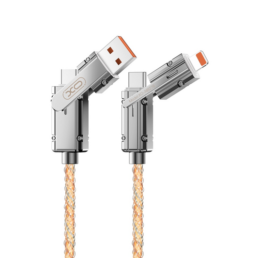 Cable de Datos y Carga USB-C / USB-A - USB-C / Lightning XO Design NB276, 60W, 1m, Gris