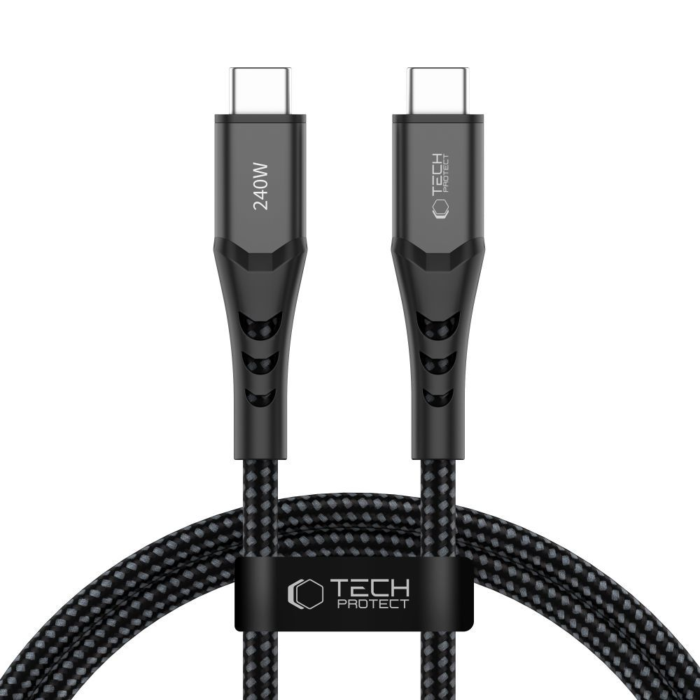 Cable de Datos y Carga USB-C - USB-C Tech-Protect UB11T Ultraboost, 240W, 1m, Negro