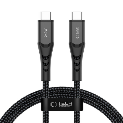 Cable de Datos y Carga USB-C - USB-C Tech-Protect UB11T Ultraboost, 240W, 1m, Negro