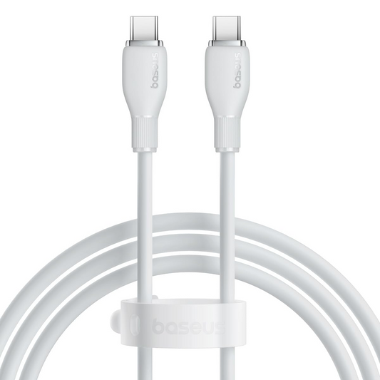 Cable de Datos y Carga USB-C - USB-C Baseus Pudding, 100W, 1.2m, Blanco P10355702221-00