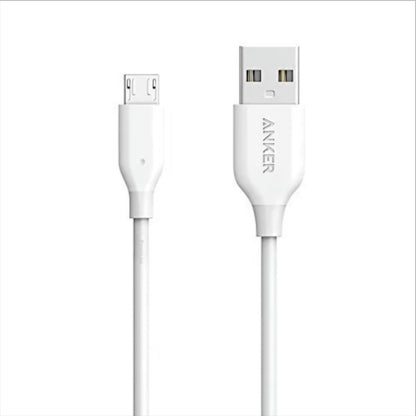 Cable de Datos y Carga USB-A - microUSB Anker PowerLine, 18W, 1m, Blanco A8132H21