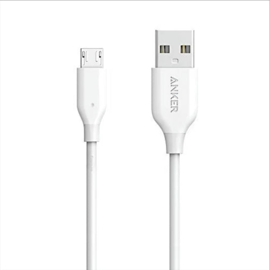 Cable de Datos y Carga USB-A - microUSB Anker PowerLine, 18W, 1m, Blanco A8132H21