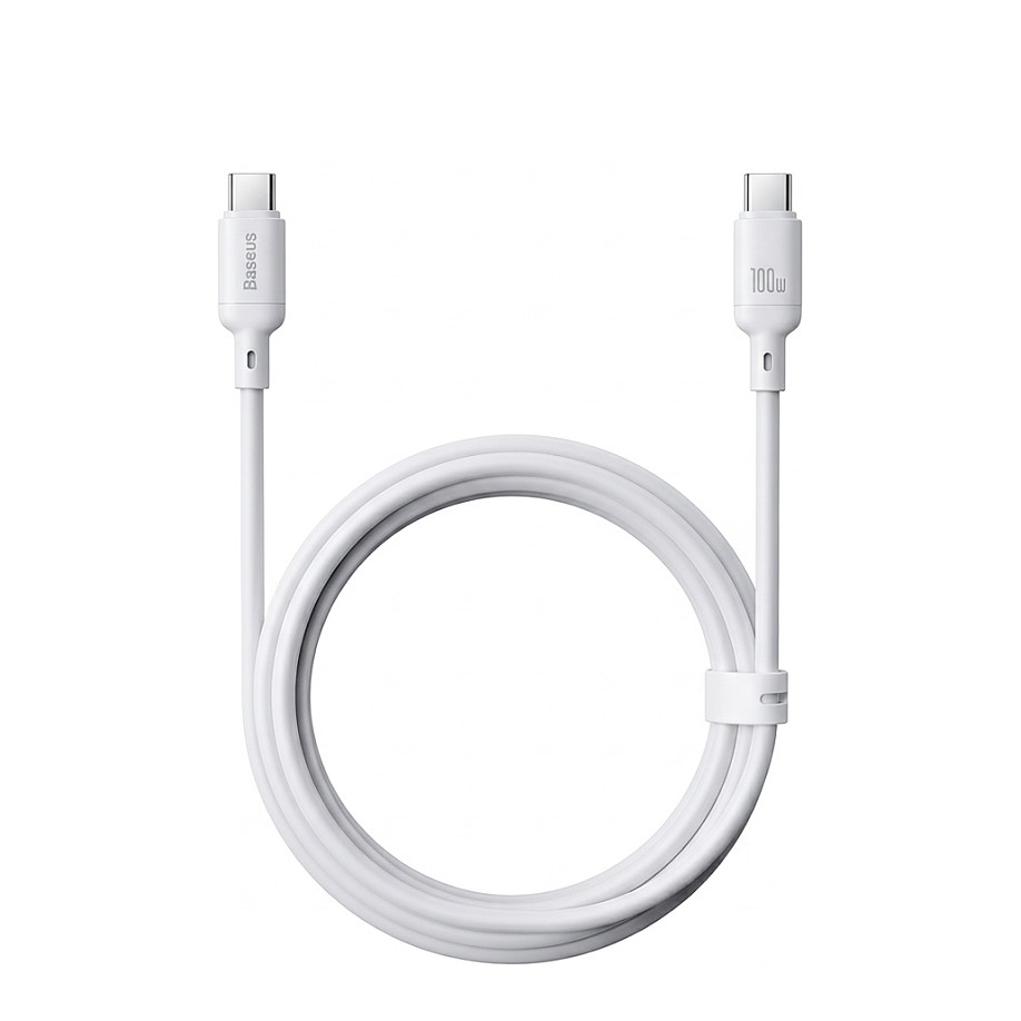Cable de Datos y Carga USB-C - USB-C Baseus Silky, 100W, 2m, Blanco