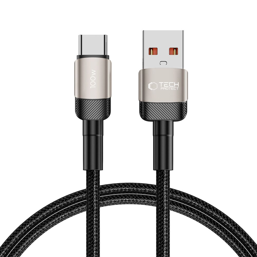 Cable de Datos y Carga USB-A - USB-C Tech-Protect Ultraboost EVO, 100W, 1m, Plateado