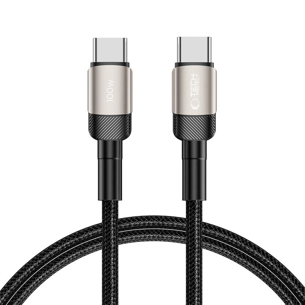 Cable de Datos y Carga USB-C - USB-C Tech-Protect Ultraboost EVO, 100W, 1m, Plateado