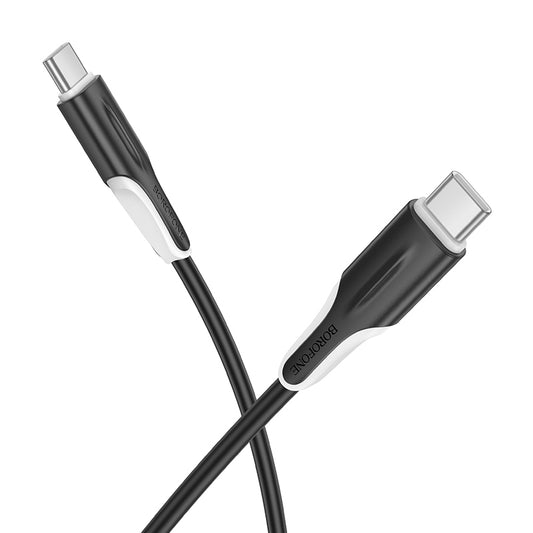Cable de Datos y Carga USB-C - USB-C Borofone BX119 New, 60W, 1m, Negro