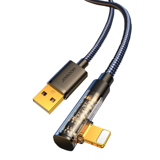 Cable de Datos y Carga USB-A - Lightning Joyroom S-UL012A6 Angulado, 18W, 1.2m, Negro