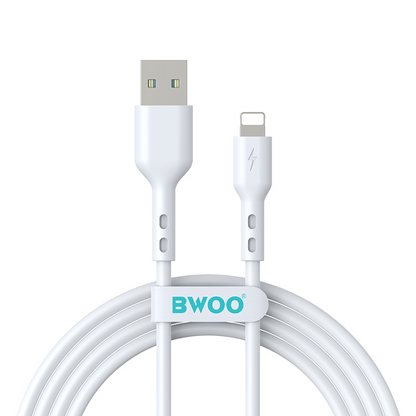 Cable de Datos y Carga USB-A - Lightning BWOO BO-X172L-2M, 15W, 2m, Blanco