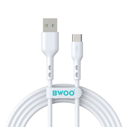 Cable de Datos y Carga USB-A - USB-C BWOO BO-X172C-2M, 15W, 2m, Blanco
