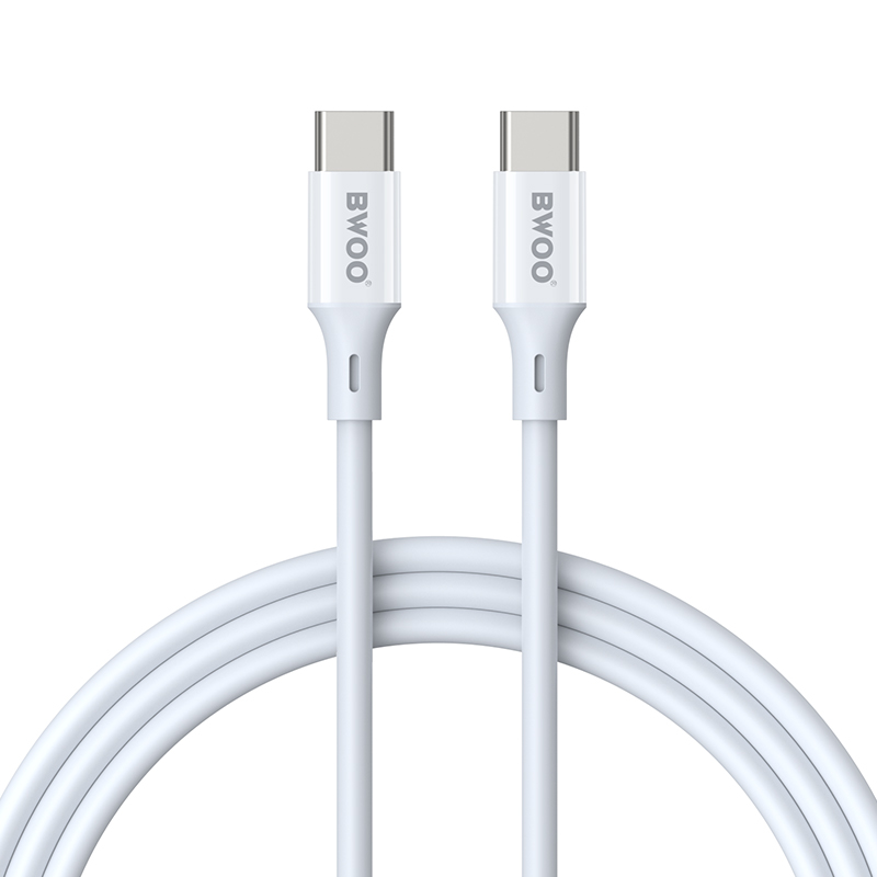 Cable de Datos y Carga USB-C - USB-C BWOO BO-X283CC-2M, 60W, 2m, Blanco