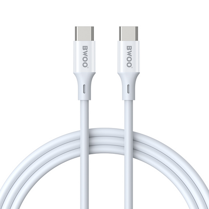 Cable de Datos y Carga USB-C - USB-C BWOO BO-X283CC-2M, 60W, 2m, Blanco