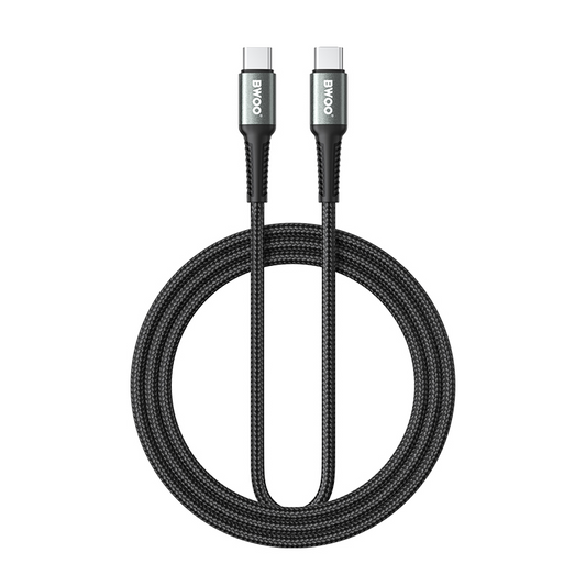 Cable de Datos y Carga USB-C - USB-C BWOO BO-X288C-C, 60W, 1m, Negro