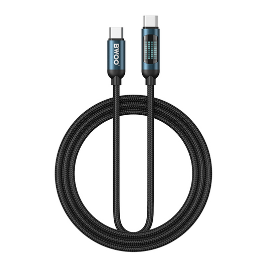 Cable de Datos y Carga USB-C - USB-C BWOO BO-X304 Led, 60W, 1m, Negro