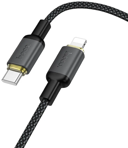 Cable de Datos y Carga USB-C - Lightning HOCO X128 Benefit, 30W, 1m, Negro
