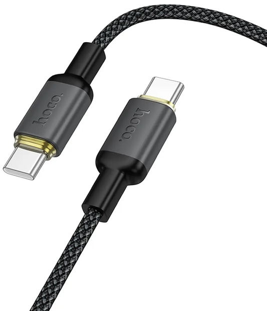 Cable de Datos y Carga USB-C - USB-C HOCO X128 Benefit, 60W, 1m, Negro