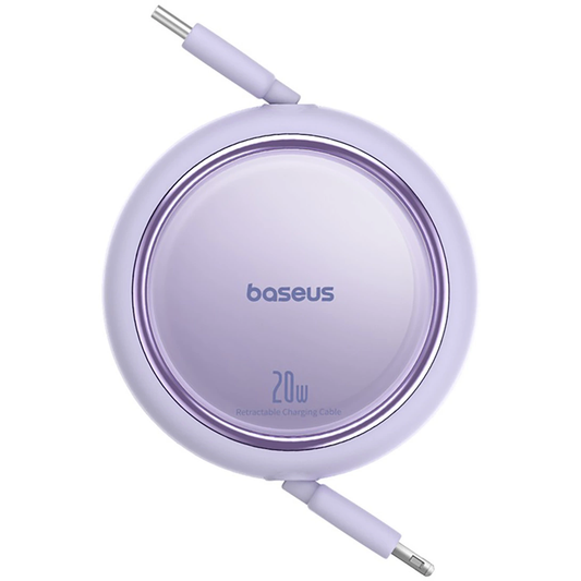 Cable de Datos y Carga USB-C - Lightning Baseus Free2Pull Mini Retráctil, 20W, Morado P10364501511-00