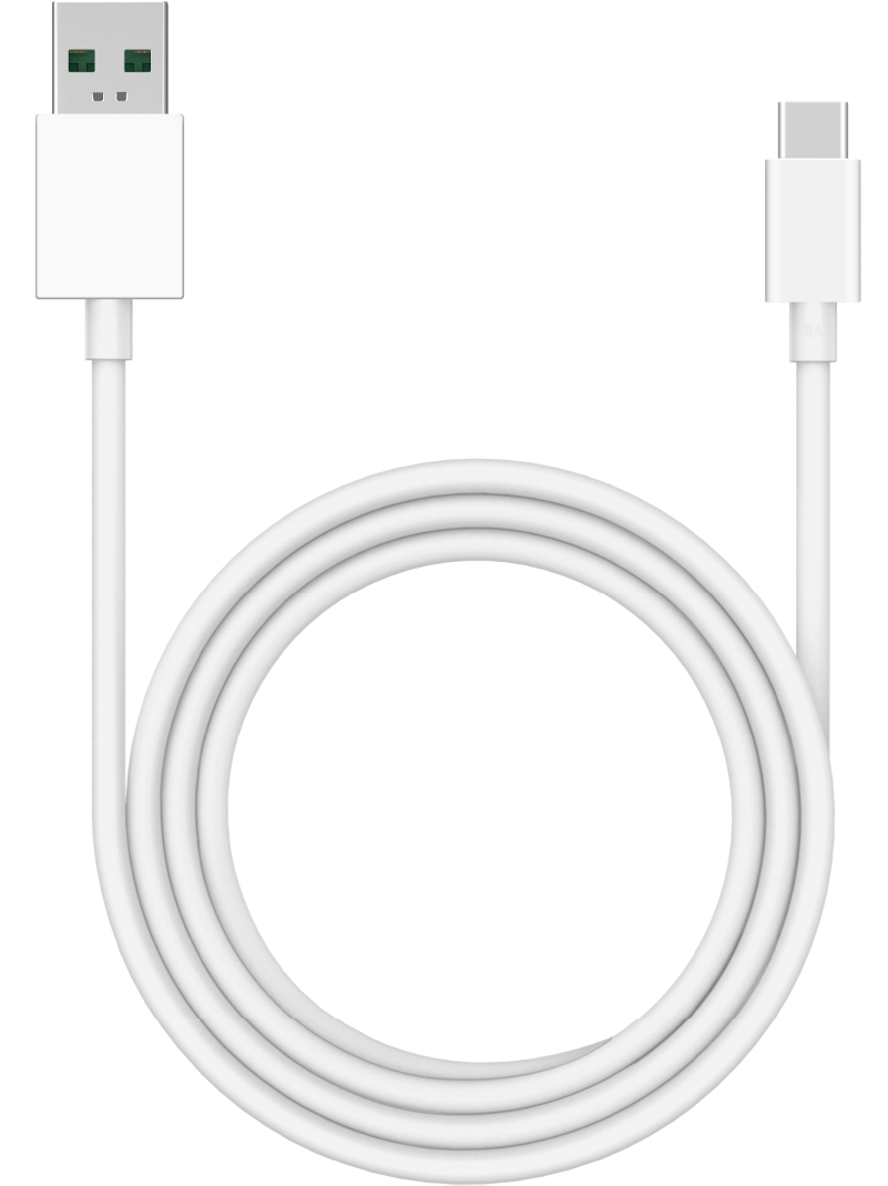 Cable de Datos y Carga USB-A - USB-C Oppo DL129, 1m, Blanco 611602000006