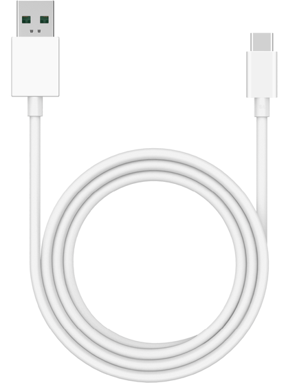 Cable de Datos y Carga USB-A - USB-C Oppo DL129, 1m, Blanco 611602000006