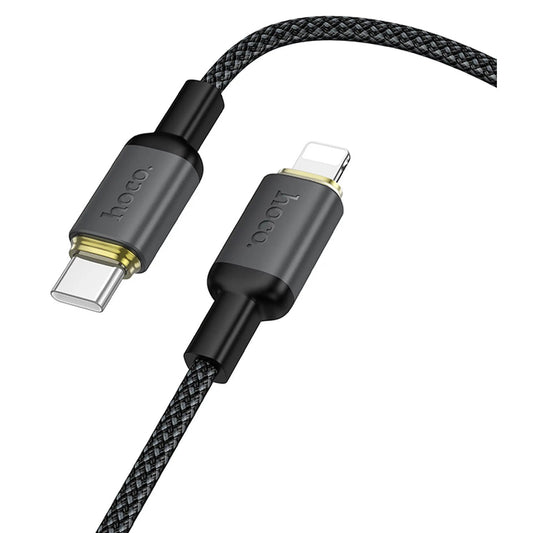 Cable de Datos y Carga USB-A - Lightning HOCO X128 Benefit, 10W, 1m, Negro