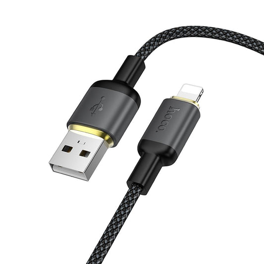 Cable de Datos y Carga USB-A - Lightning HOCO X128 Benefit, 12W, 1m, Negro