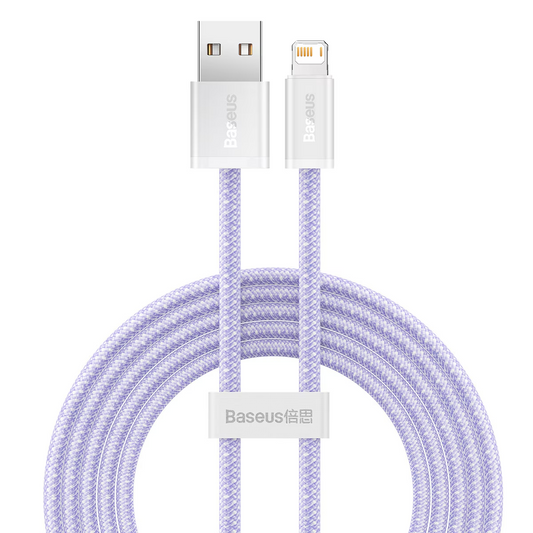 Cable de Datos y Carga USB-A - Lightning Baseus Dynamic Series, 18W, 2m, Morado CALD000505
